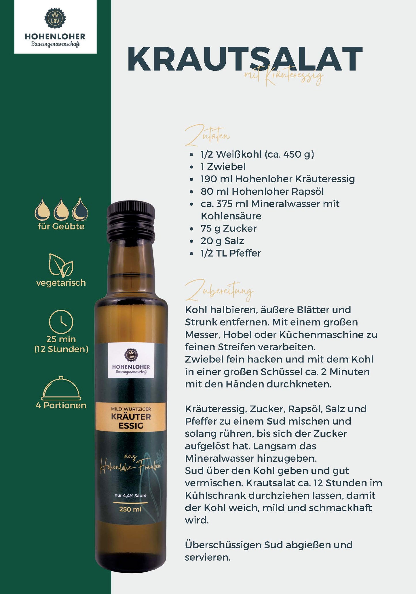 12 x Kräuteressig 250 ml